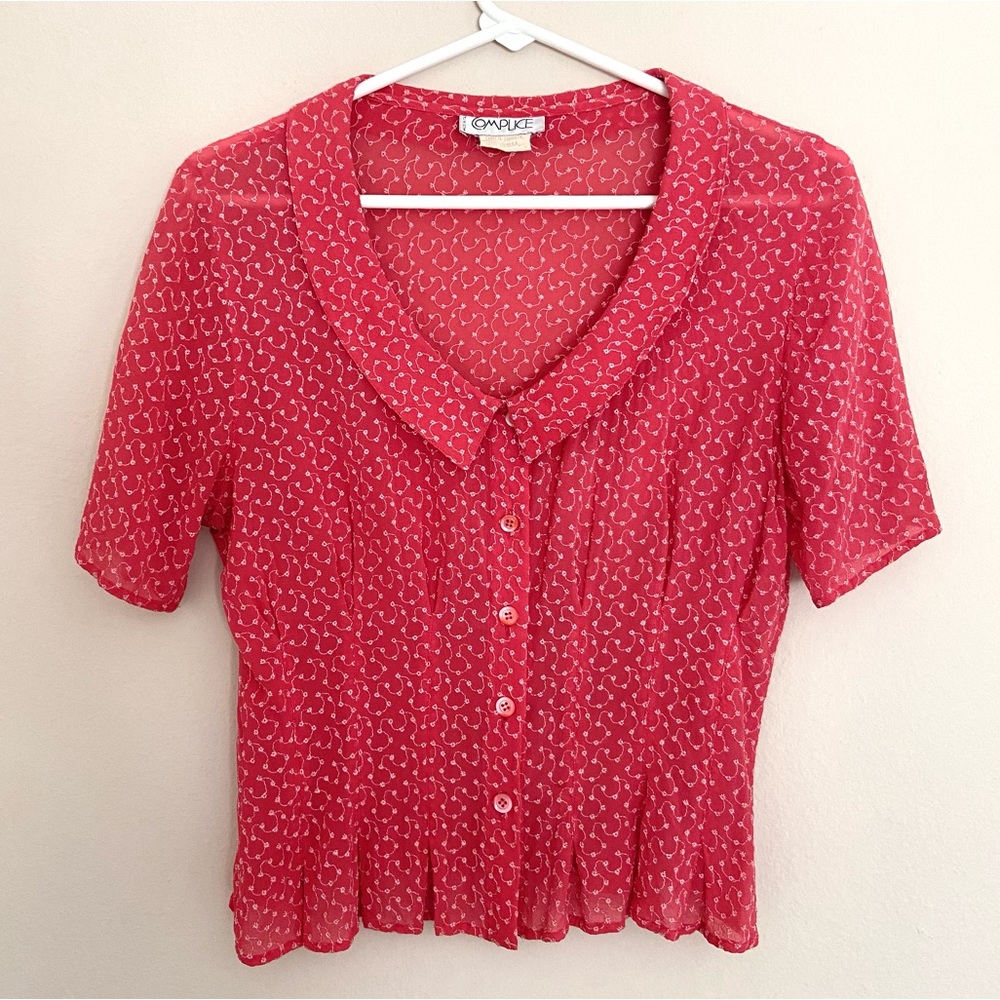 Gorgeous vintage Italian silk embroidered blouse